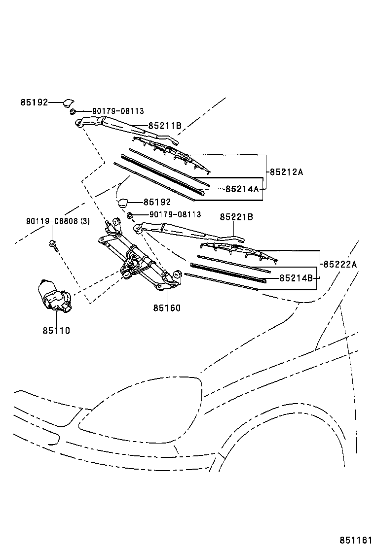 85150-52050 LINK ASSY, WINDSHIELD WIPER product image