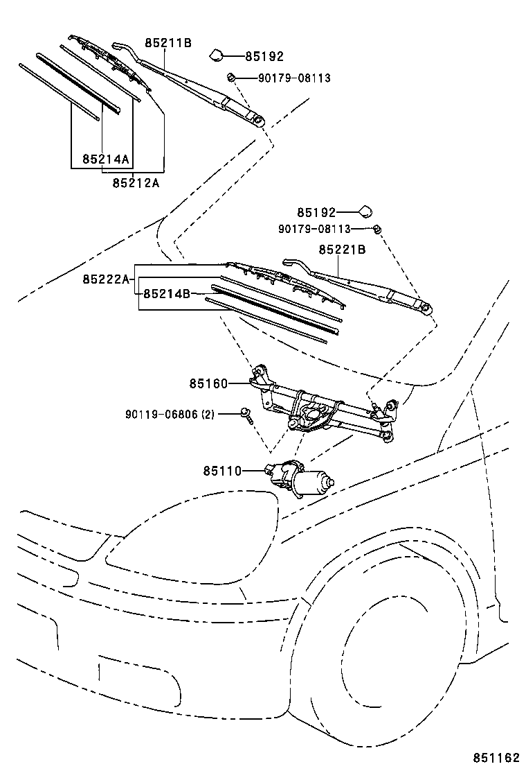 85150-52050 LINK ASSY, WINDSHIELD WIPER product image
