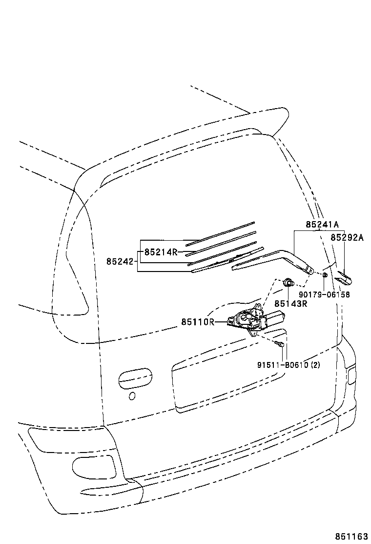 85242-28060 BLADE, RR WIPER product image