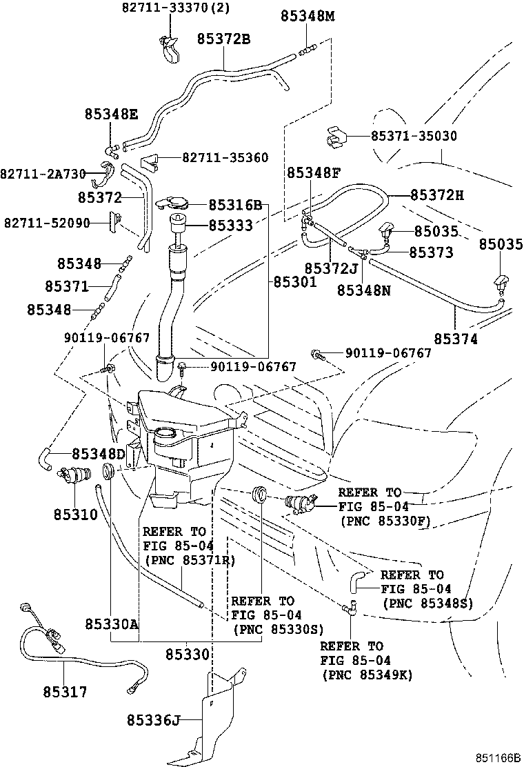 85381-35100 NOZZLE SUB-ASSY, WASHER product image