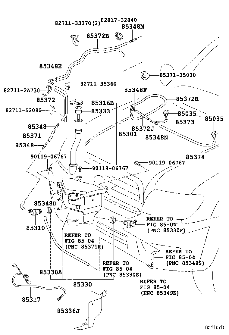 85381-35090 NOZZLE SUB-ASSY, WASHER product image