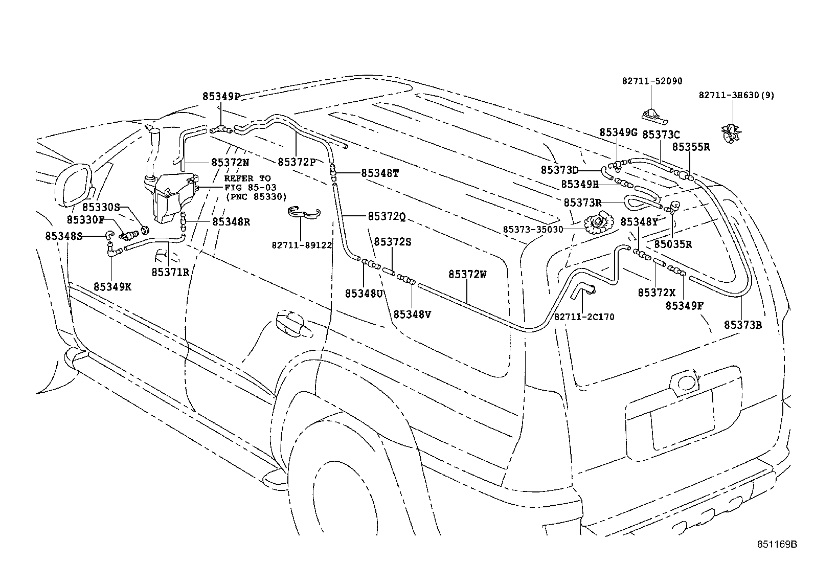 85391-35020 NOZZLE SUB-ASSY, REAR WASHER product image
