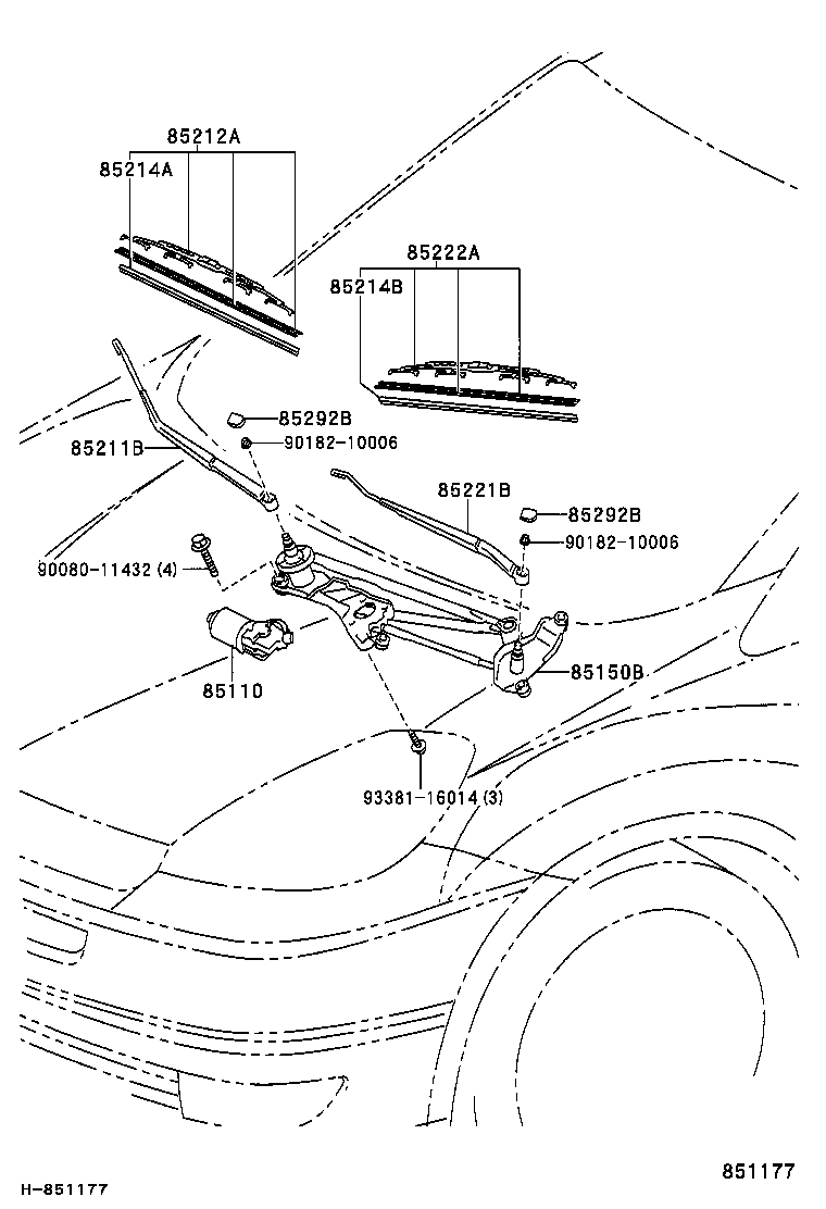 85110-AE010 MOTOR ASSY, WINDSHIELD WIPER product image