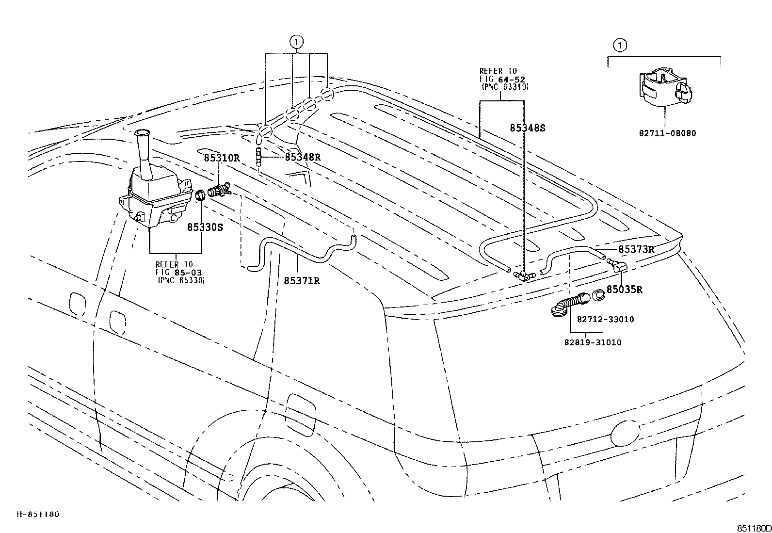 Toyota 85340-AE010 MOTOR ASSY, REAR WASHER