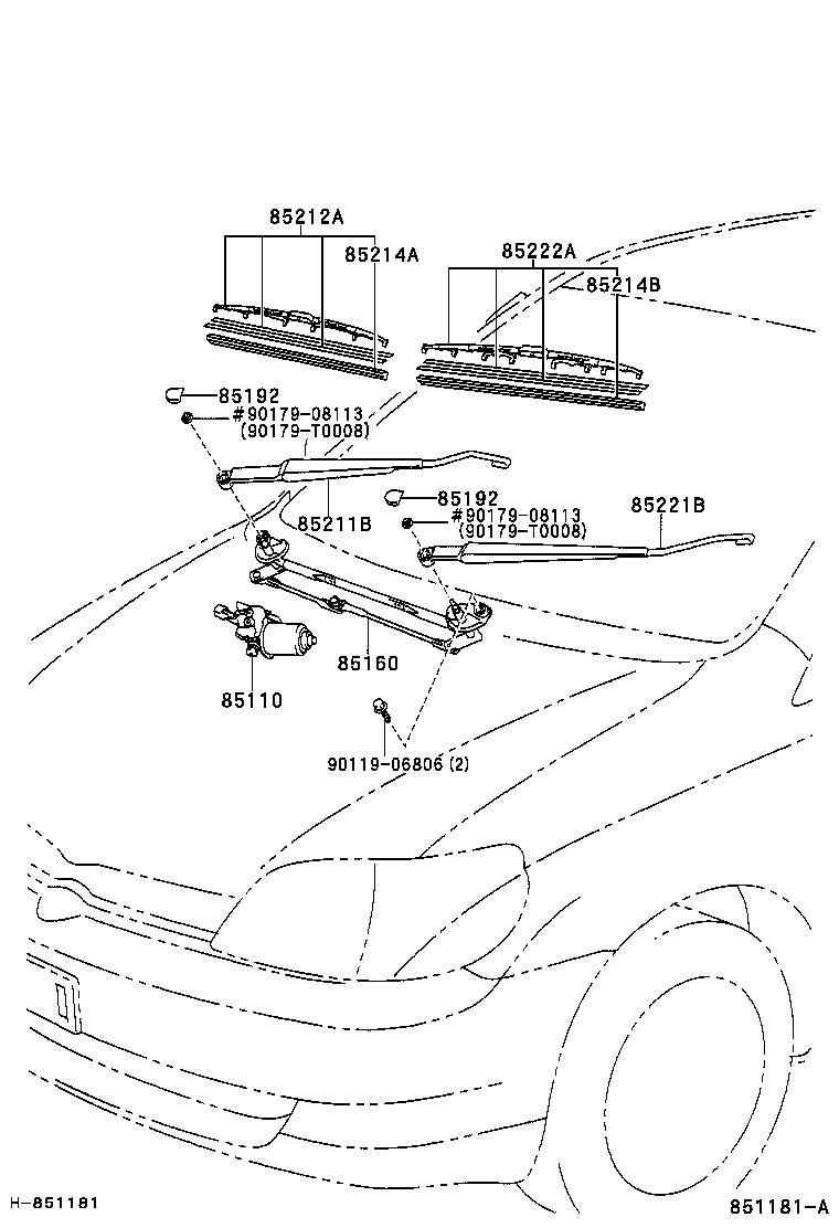 85110-0D031 MOTOR ASSY, WINDSHIELD WIPER product image