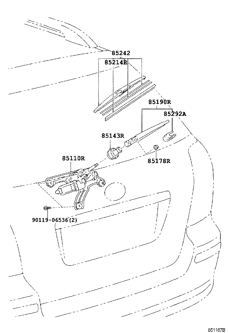 85143-05050 GROMMET, REAR WIPER MOTOR product image