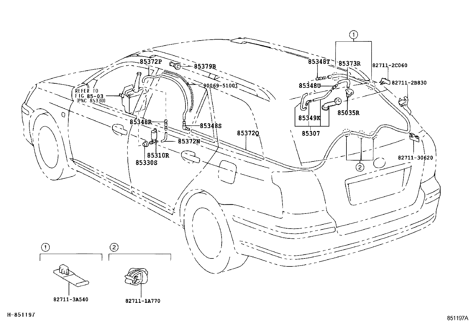 85391-05040 NOZZLE SUB-ASSY, REAR WASHER product image