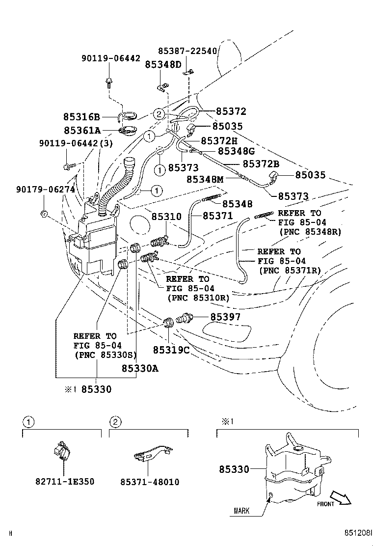Toyota 85355-48010 JAR ASSY, WINDSHIELD WASHER