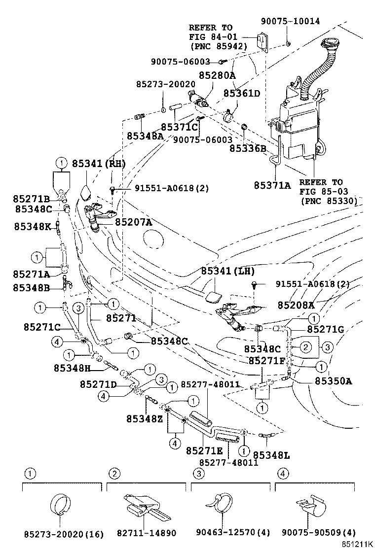 Toyota 85275-48010 HOSE, HEAD LAMP