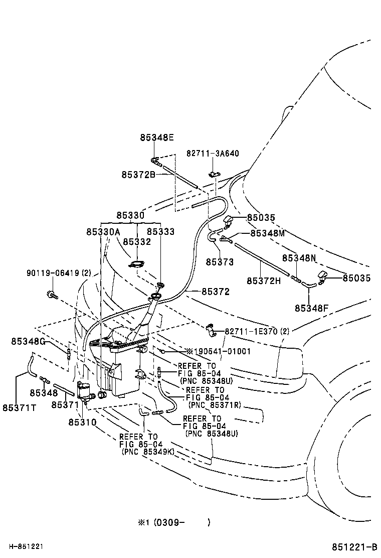 Toyota 90099-33063 HOSE, WINDSHIELD WASHER (FROM JOINT TO JOINT), NO.3