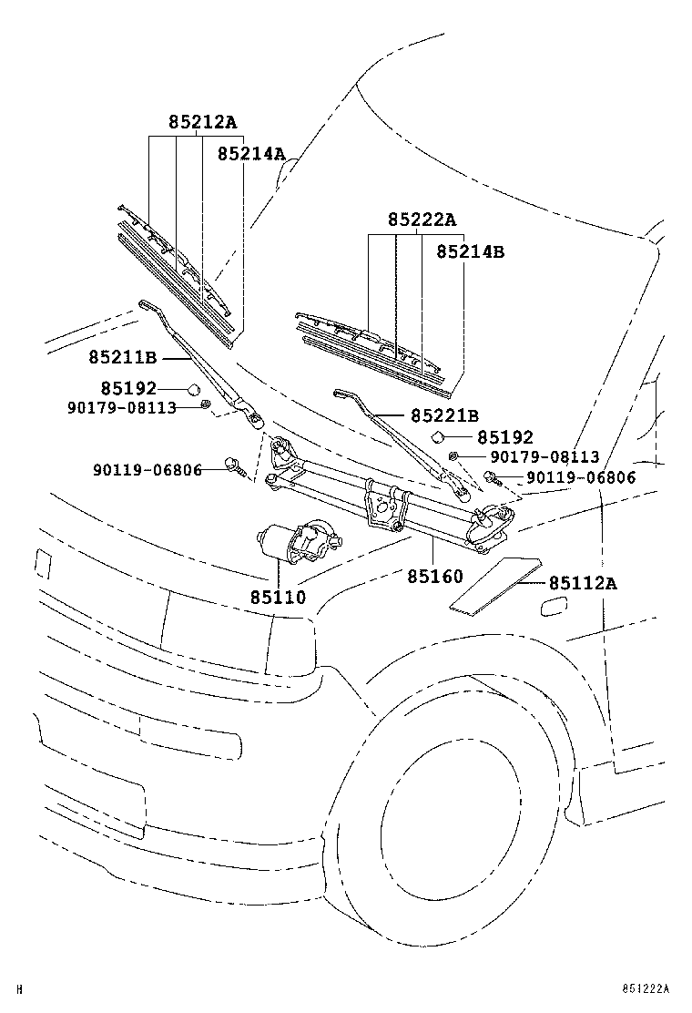 Toyota 85110-52240 MOTOR ASSY, WINDSHIELD WIPER