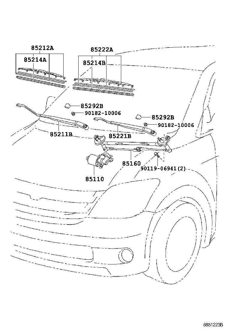 Toyota 85110-35300 MOTOR ASSY, WINDSHIELD WIPER