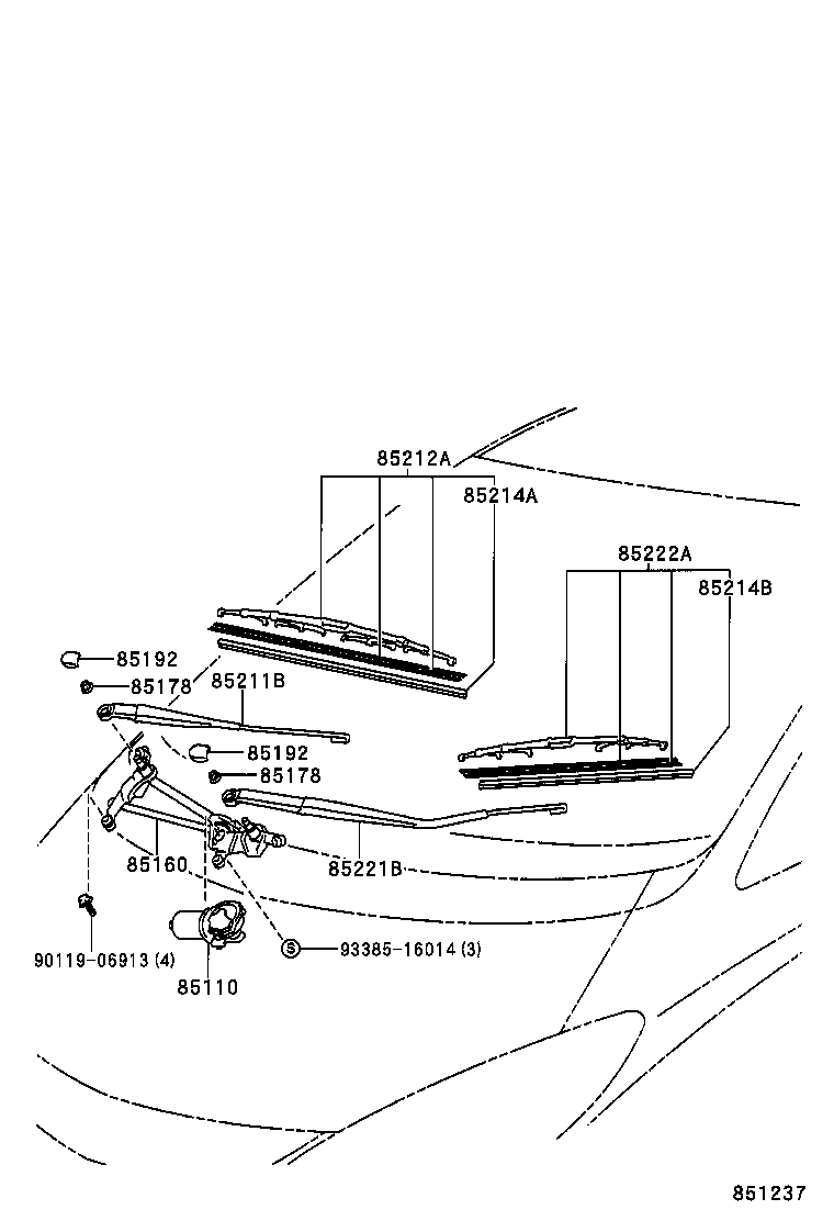 85214-22420 RUBBER, WIPER, RH product image