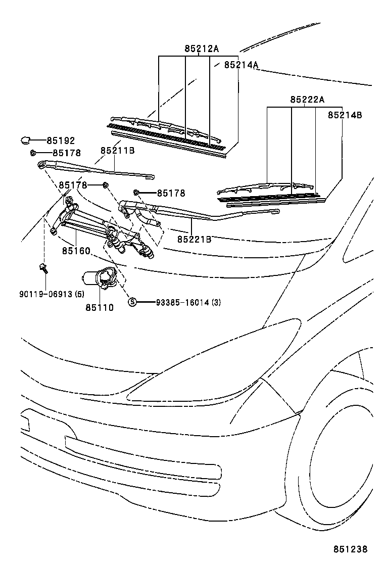 85214-22420 RUBBER, WIPER, RH product image
