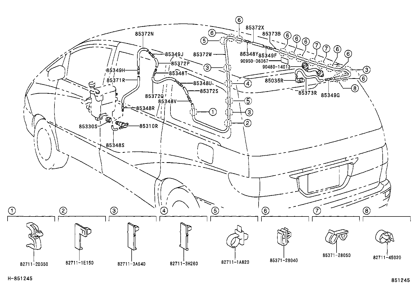 90099-33658 HOSE, REAR WASHER (FROM JOINT TO JOINT), NO.5 product image