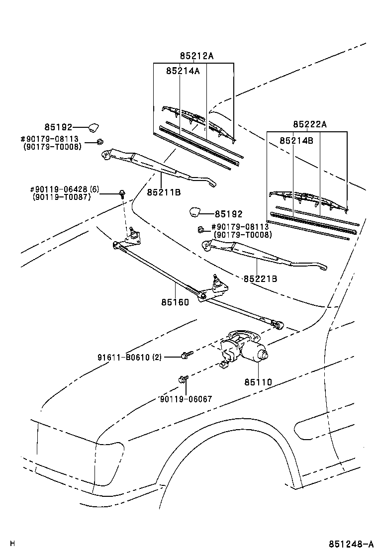85110-38020 MOTOR ASSY, WINDSHIELD WIPER product image