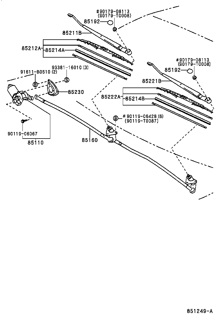 85110-38020 MOTOR ASSY, WINDSHIELD WIPER product image
