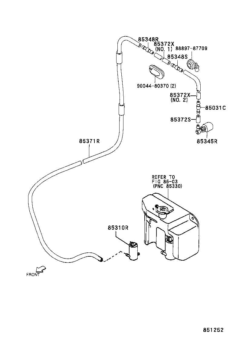 85343-97501 HOSE, REAR WASHER (FROM MOTOR TO JOINT) product image