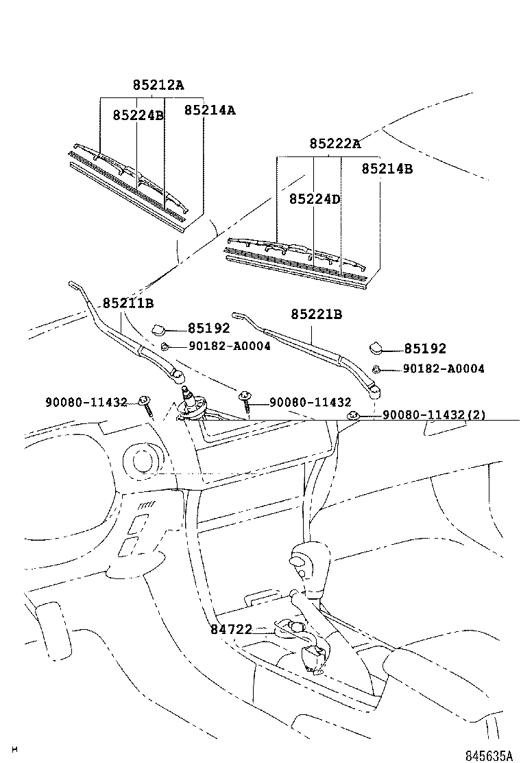 Toyota 85110-AA050 MOTOR ASSY, WINDSHIELD WIPER