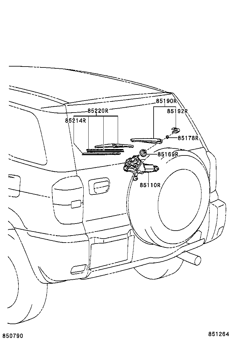 85242-42020 BLADE ASSY, REAR WIPER product image