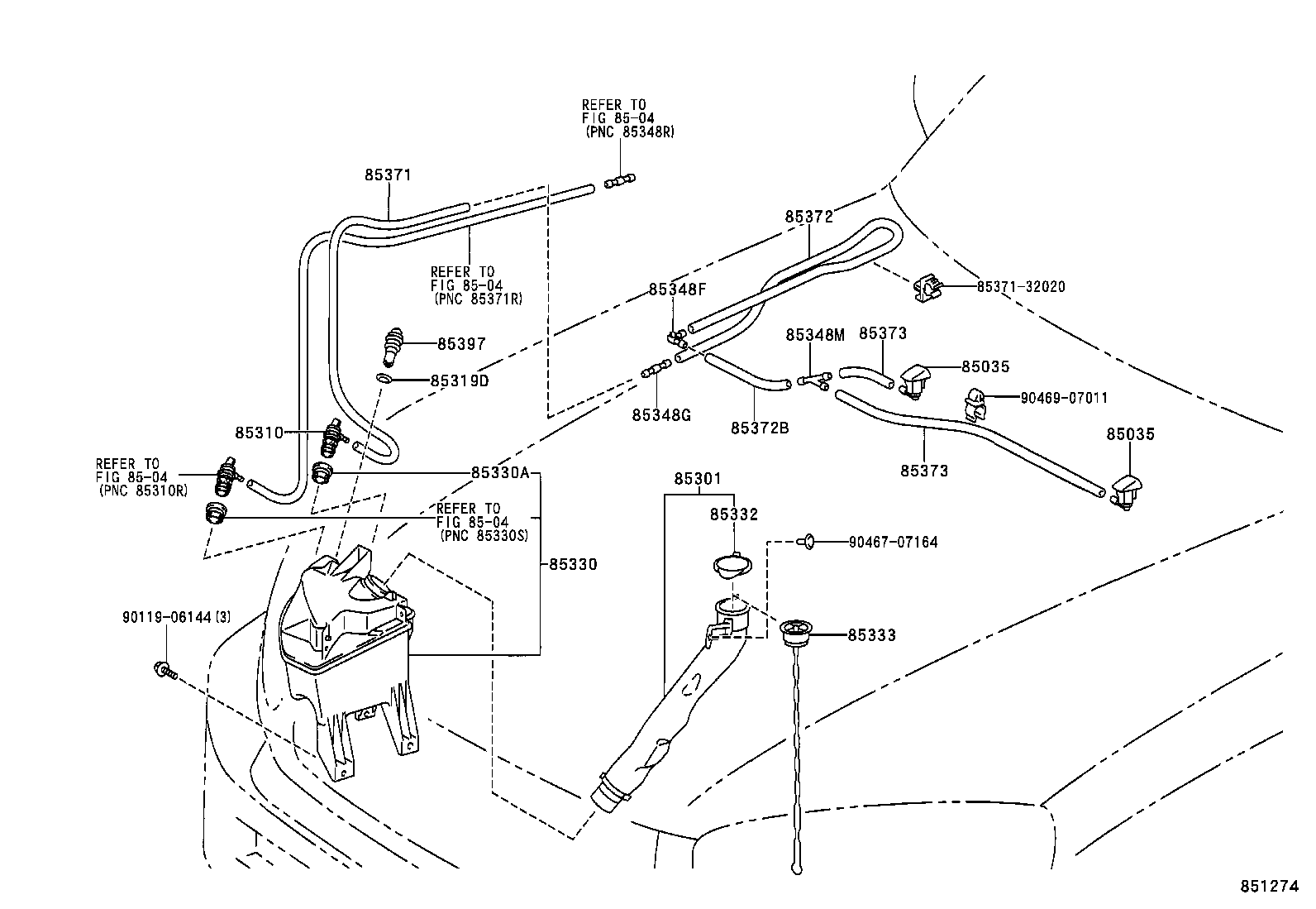 85381-42070 NOZZLE SUB-ASSY, WASHER product image