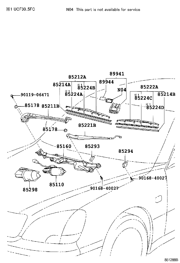 85110-50130 MOTOR ASSY, WINDSHIELD WIPER product image