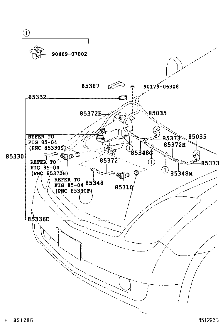 85381-47040 NOZZLE SUB-ASSY, WASHER product image