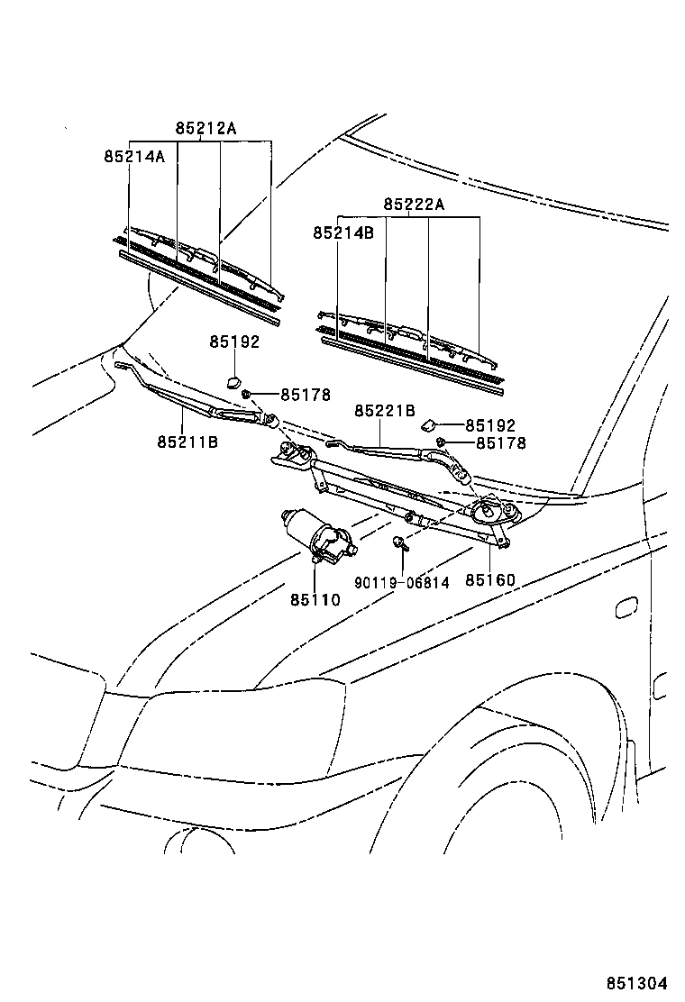 85150-48060 LINK ASSY, WINDSHIELD WIPER product image