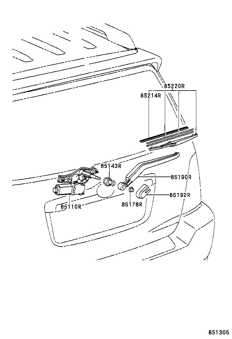 85241-48080 ARM ASSY, REAR WIPER product image