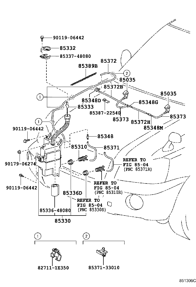 85381-48010 NOZZLE SUB-ASSY, WASHER product image