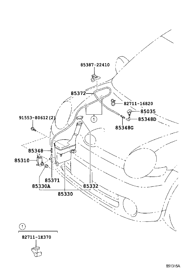 90099-59185 HOSE, WINDSHIELD WASHER (FROM JOINT TO JOINT), NO.1 product image