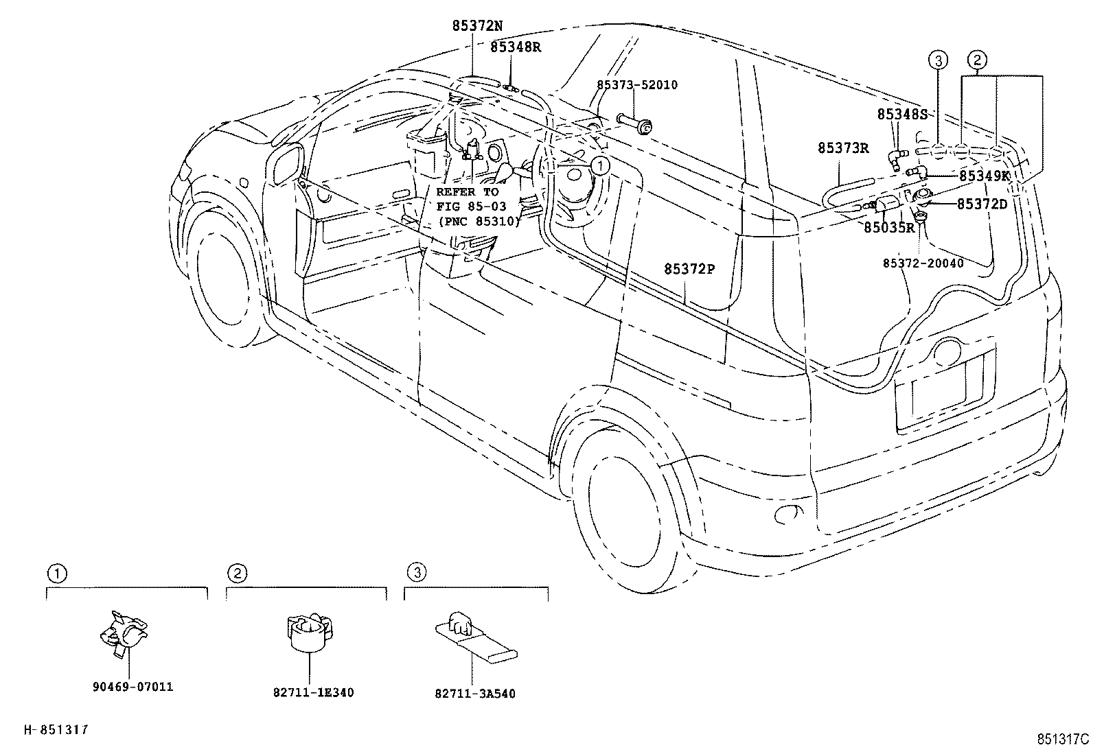 90099-59330 HOSE, REAR WASHER (FROM JOINT TO JOINT), NO.2 product image