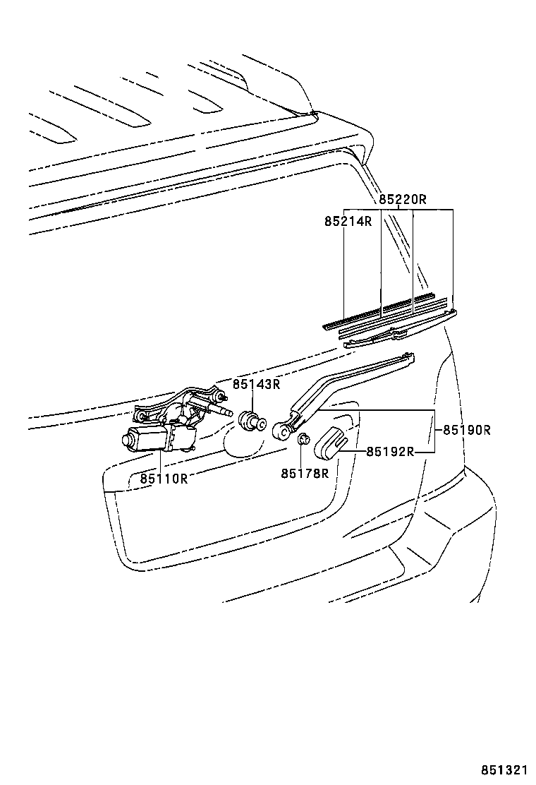 85143-48010 GROMMET, REAR WIPER MOTOR product image