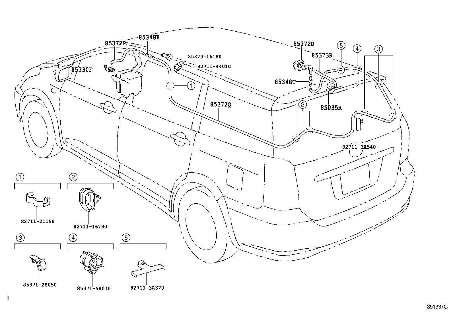 85391-68010 NOZZLE SUB-ASSY, REAR WASHER product image
