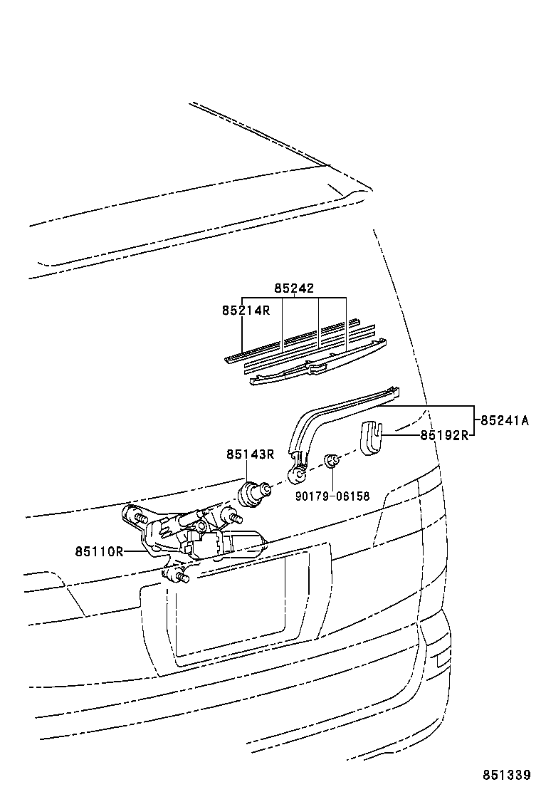 85130-58010 MOTOR ASSY, REAR WIPER product image
