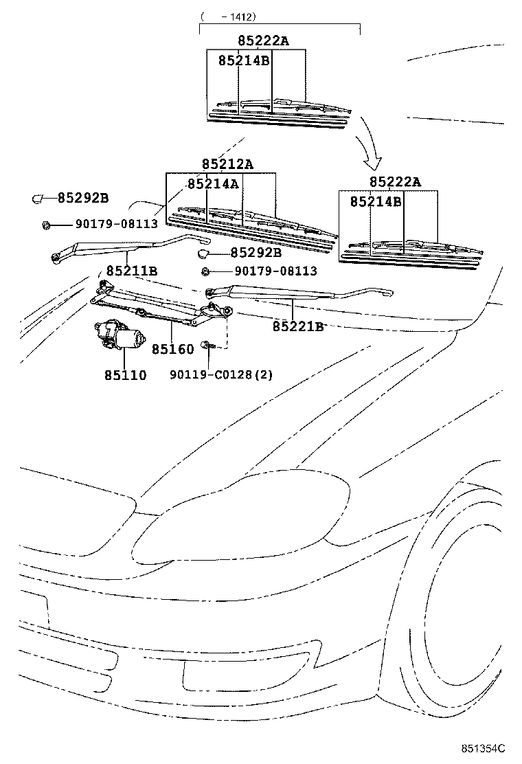 85150-02150 LINK ASSY, WINDSHIELD WIPER product image