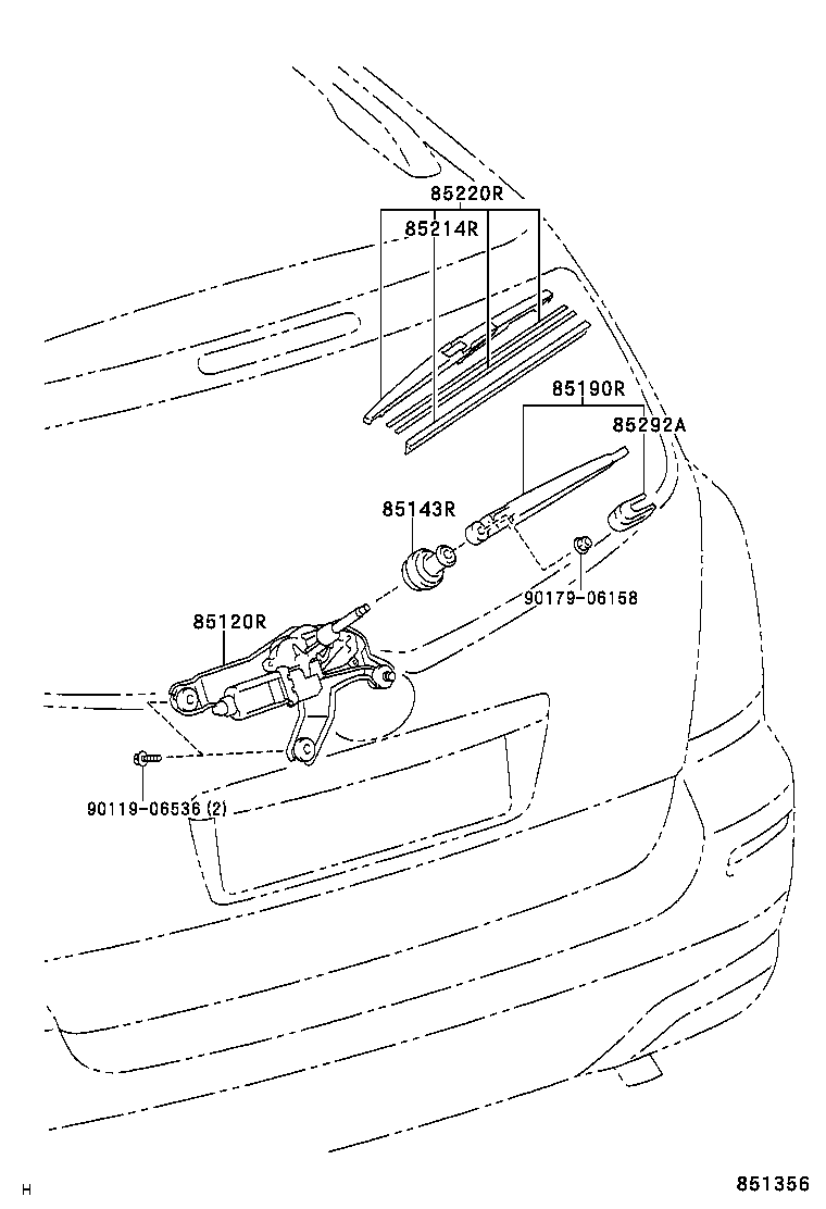 85143-05060 GROMMET, REAR WIPER MOTOR product image