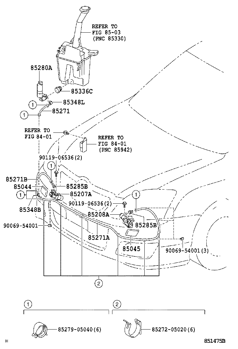 85276-02050 HOSE, HEADLAMP CLEANER, NO.2 product image
