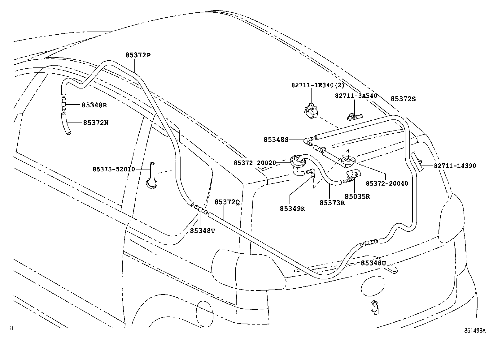 85391-52080 NOZZLE SUB-ASSY, REAR WASHER product image
