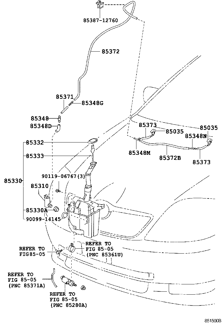 90099-33877 HOSE, WINDSHIELD WASHER (FROM JOINT TO NOZZLE) product image