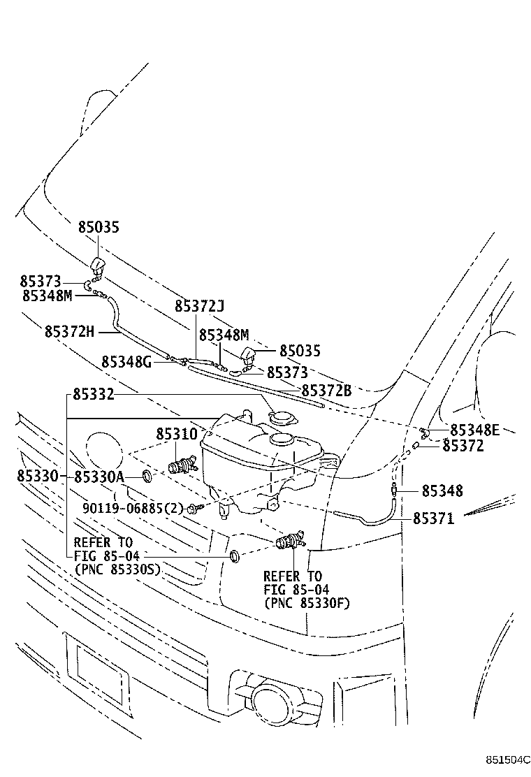 Toyota 85315-26100 JAR ASSY, WINDSHIELD WASHER