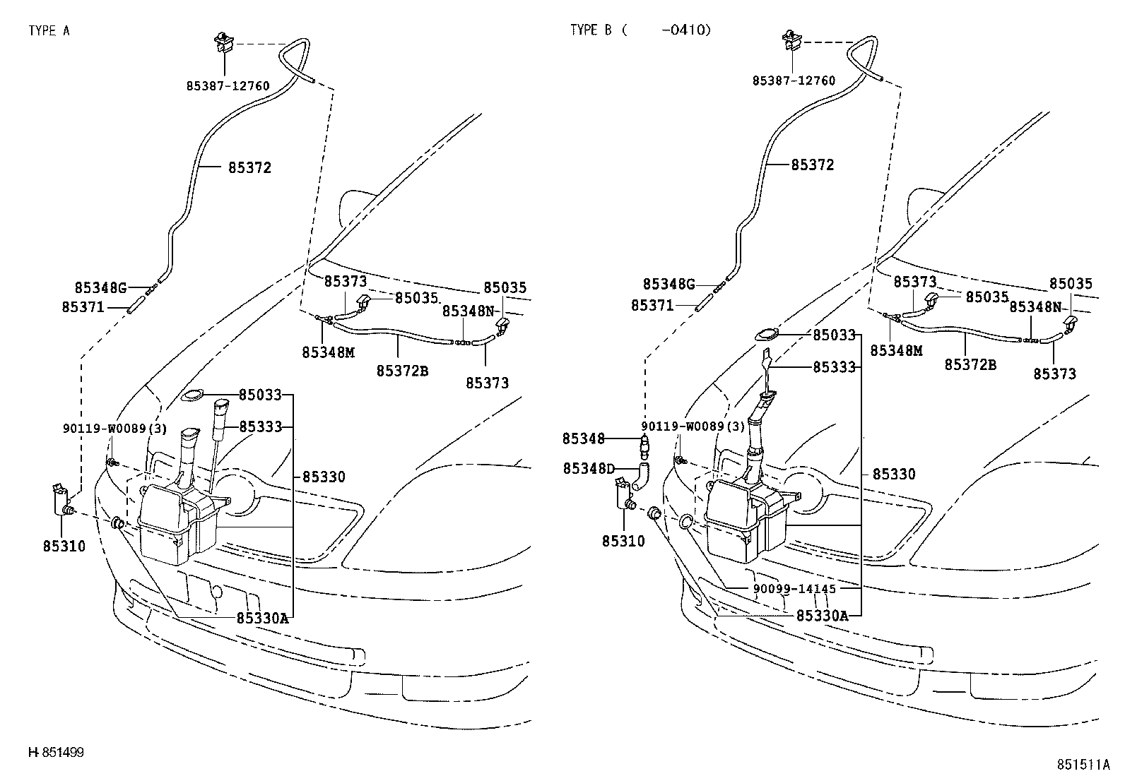 85381-44010 NOZZLE SUB-ASSY, WASHER product image