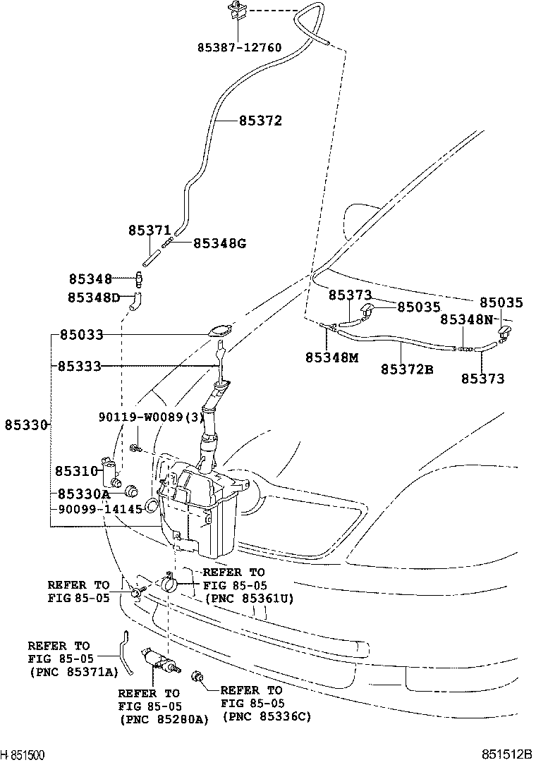85381-44010 NOZZLE SUB-ASSY, WASHER product image