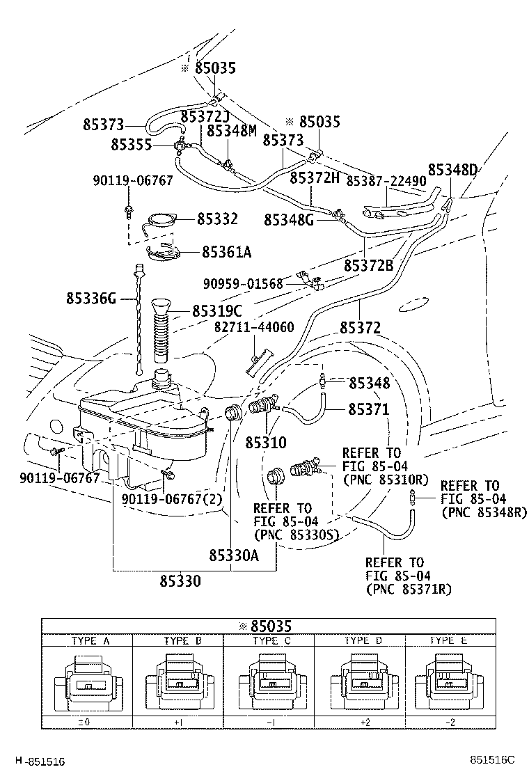 85315-22270 JAR ASSY, WINDSHIELD WASHER product image