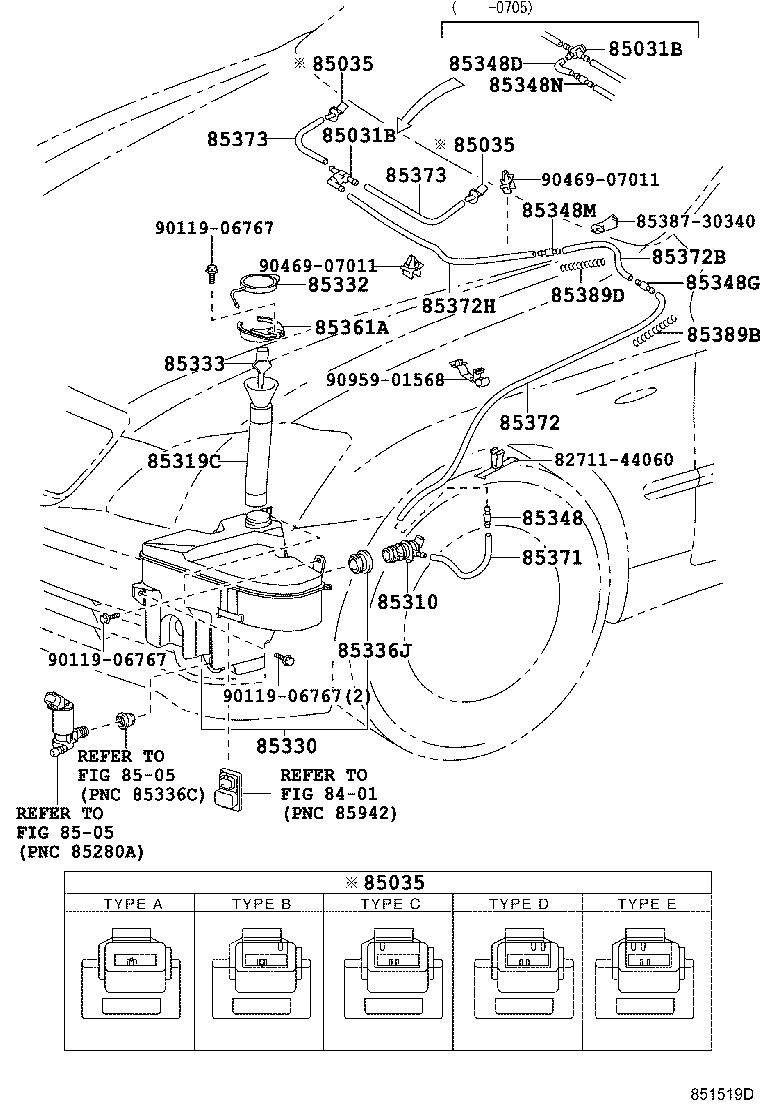 85355-30050 JAR ASSY, WINDSHIELD WASHER product image