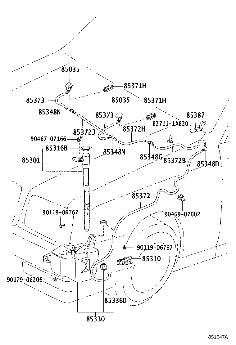 85316-40040 CAP, WINDSHIELD WASHER JAR product image