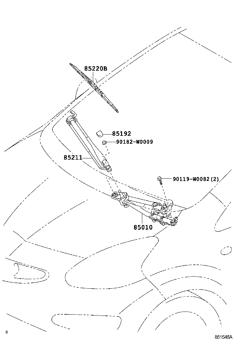 85292-02010 COVER, WINDSHIELD WIPER ARM product image