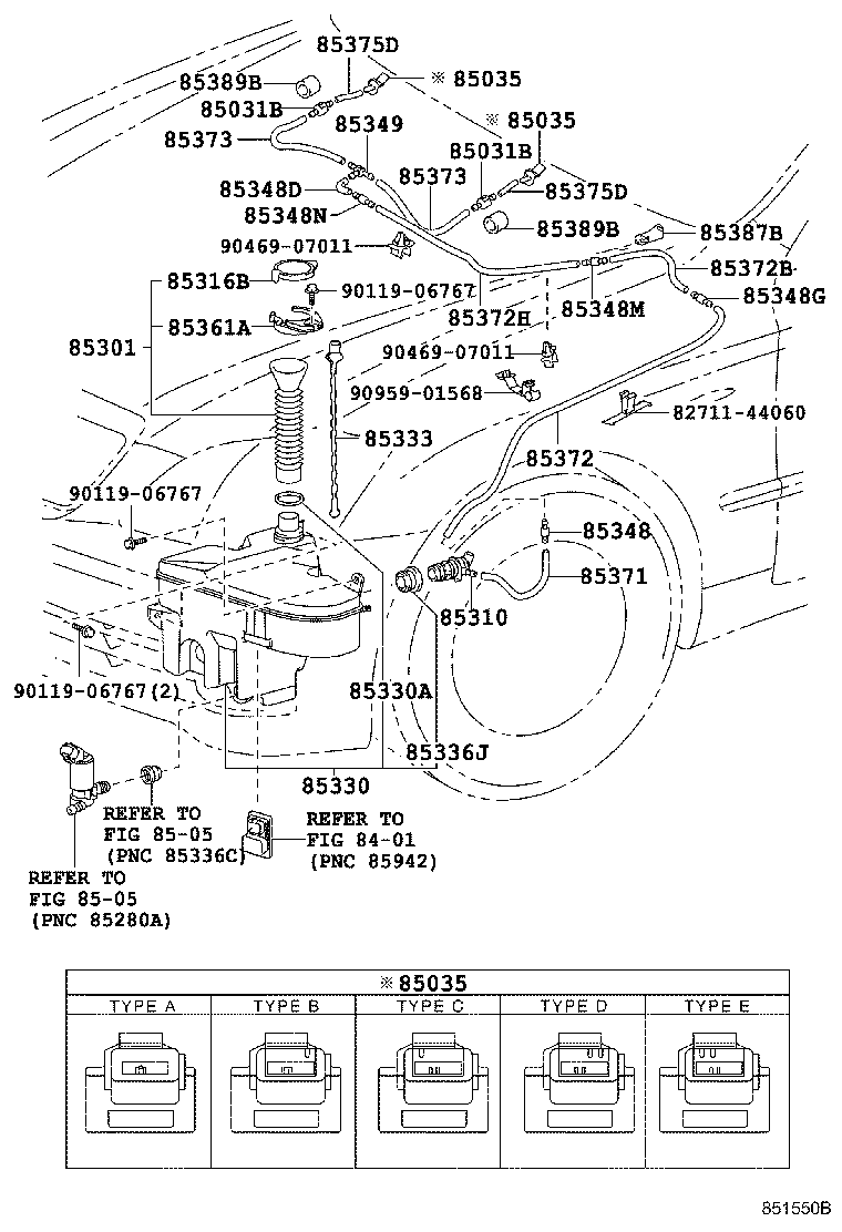 90099-62028 HOSE, WINDSHIELD WASHER (FROM MOTOR TO JOINT) product image