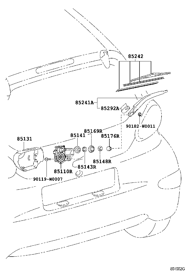 85134-0H010 WASHER, REAR WIPER LINK PIVOT, NO.1 product image