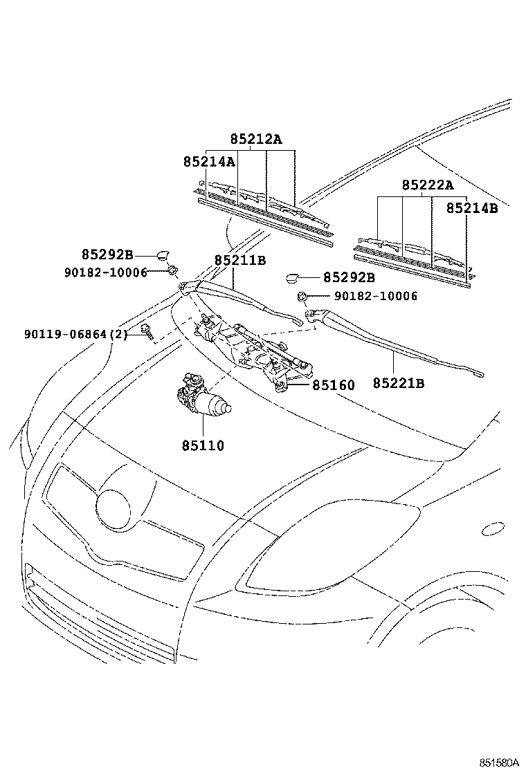 85150-52230 LINK ASSY, WINDSHIELD WIPER product image